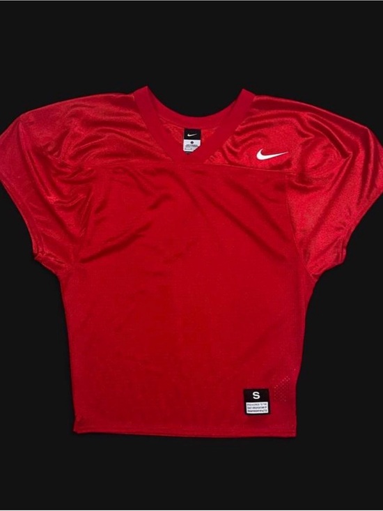 Nike Tops - Nike Red Athletic Short Sleeve Jersey with White Swoosh